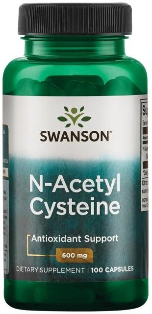 Swanson N-Acetylocysteina NAC 600mg na Ochronę Komórek i Wątroby 100 Kapsułek