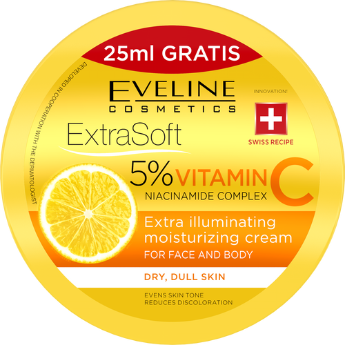 Eveline Extra Soft Brightening Moisturising Cream with Vitamin C and Niacinamide 200ml