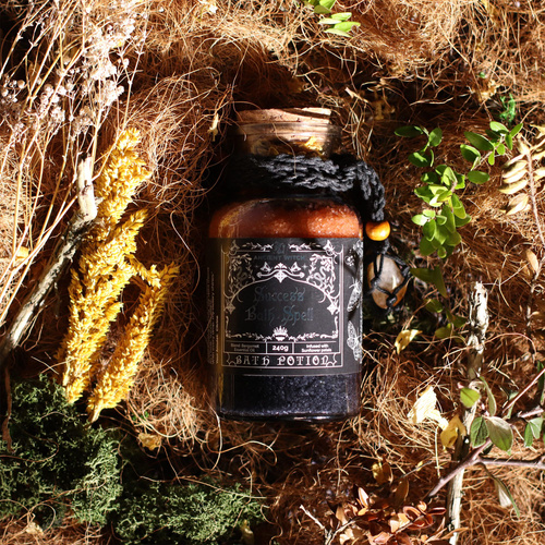 Ancient Witch Bath Spell Potion & Citrine Crystal Amulet - Success