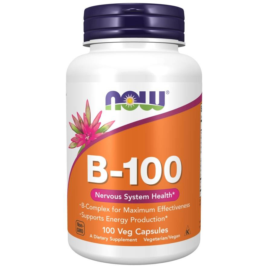 Now Foods Vitamin B-100 Complex Supports Nervous and Immune Systems 100 Capsules