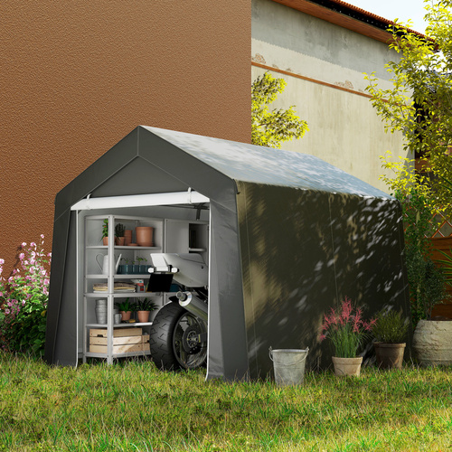 Outsunny 3.6 x 2.1m Portable Outdoor Shed, with Window - Dark Grey
