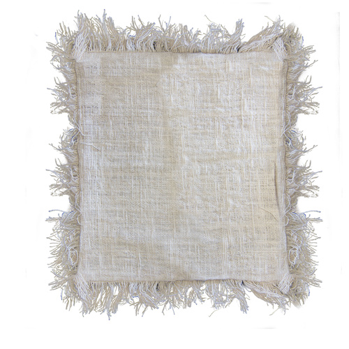 Linen Cushion Cover 60x60cm with fringe