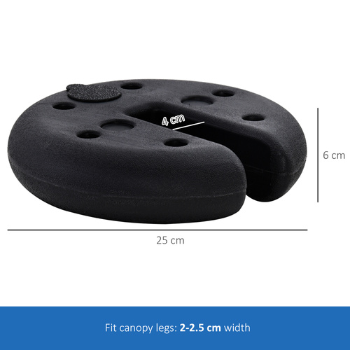 Outsunny Pop up Canopy Weight Set of 4, Heavy Duty Sand Fillable Tent Leg Weights for Marquee Party Tent Canopy, Total 20kg