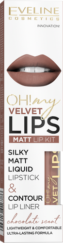 Eveline Oh My Velvet Lips Matt Pomadka w Płynie i Kredka Nr. 12 Praline Eclair 4.5ml
