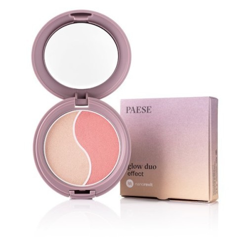 Paese Nanorevit Glow Duo Effect Puder Rozświetlający i Róż do Policzków 4.5g