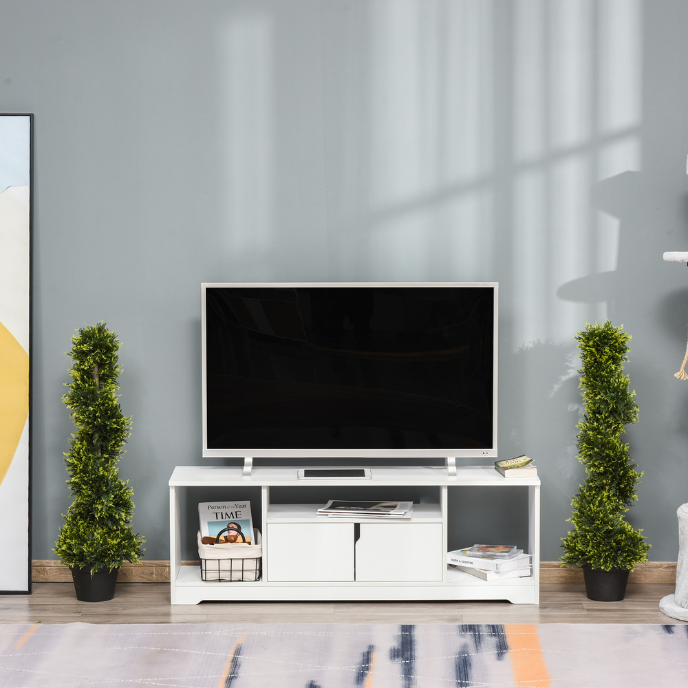 Outsunny 90cm/3FT Artificial Trees, Spiral Topiary Trees w/ Pot Set Of 2, Fake Indoor Greenery Plant Home Office Garden Decor Green