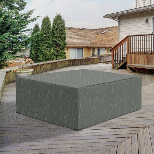 Outsunny 600D Oxford Outdoor Garden Furniture Sofa Set Cover, Waterproof Anti-UV Rattan Sun Lounger Protection Protector Cover, 275L x 205W x 90Hcm, Grey