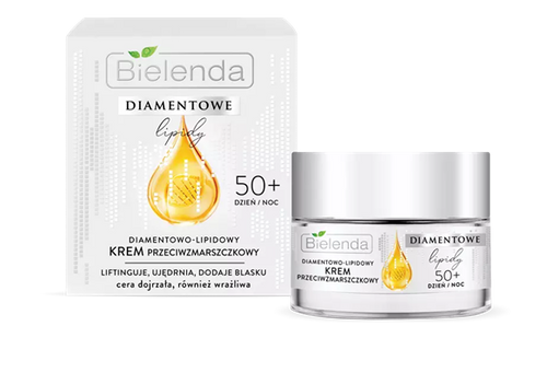 Bielenda Diamentowe Lipidy 50+ Diamentowo-Lipidowy Krem Przeciwzmarszczkowy dla Skóry Dojrzałej i Wrażliwej na Dzień i Noc 50ml