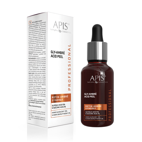 Apis Professional Retin Ambre Synergy Gly-Ambre Acid Peel Kwas Glikolowy 15% & Kwas Bursztynowy 2% dla Skóry Dojrzałej z Przebarwieniami 30ml