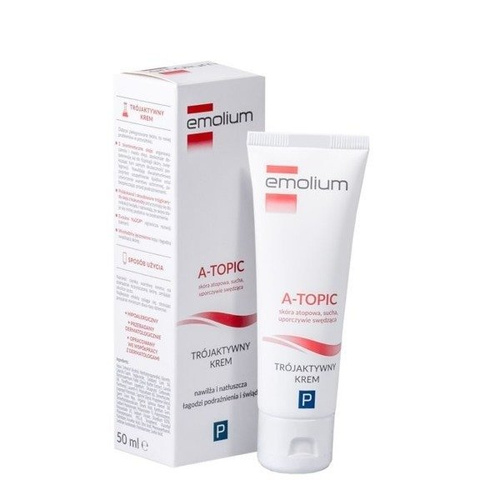 Emolium A - topic Trójaktywny Krem Skóra Sucha Swędząca Atopowa 50 ml
