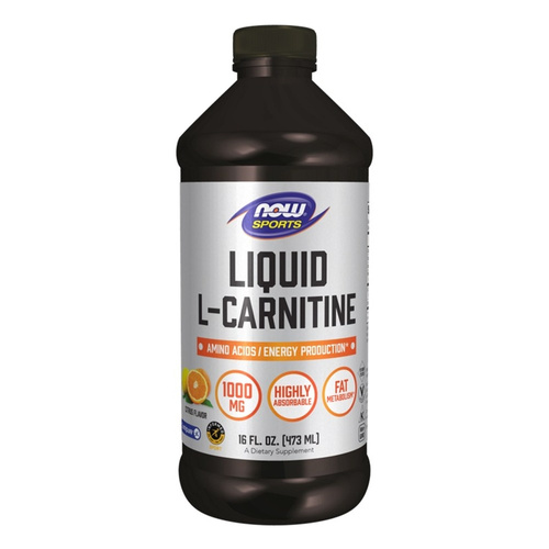 NOW Foods L-Karnityna w Płynie 1000mg Cytrusowa Na Metabolizm Tłuszczów 473ml