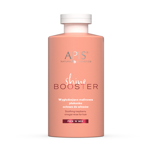 Apis Pick'N'Mix Shine Booster Soothing Raspberry Vinegar Rinse for Fizzy Dry Rough Hair 300ml