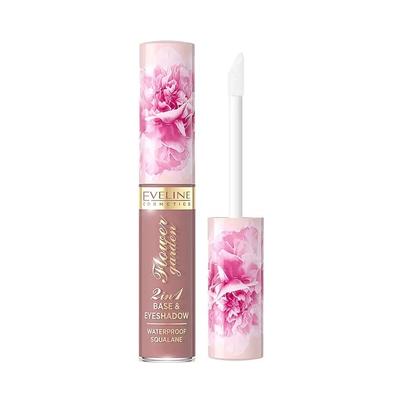 Eveline Flower Garden Base & Eyeshadow Waterproof Liquid Shadows 2in1 No 1 6.5ml