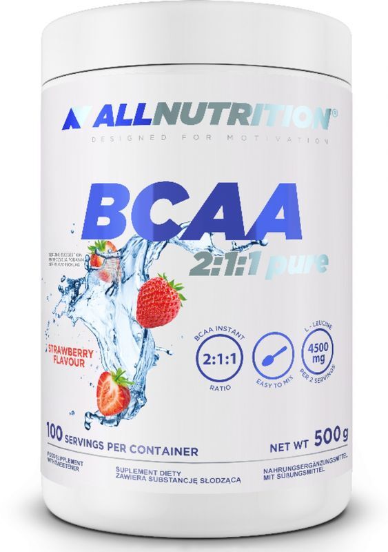 Allnutrition BCAA 2:1:1 Pure Kompleks Aminokwasów Strawberry 500g