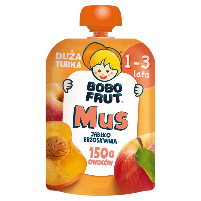 Bobo Frut Fruit Mousse with  Apple and Peach for Children 1-3 Years 150g