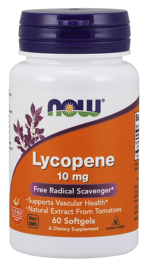 NOW Foods Likopen 10mg Na Zdrowie Naczyń Krwionośnych i Prostaty 60 Kapsułek