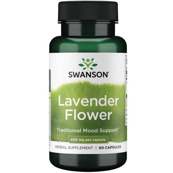 Swanson Lavender Flower 400mg for Relaxation and Calm 60 Capsules