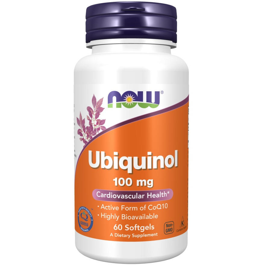 Now Foods Ubiquinol 100mg Coenzyme Q10 Energizes & Supports Heart 60 Capsules