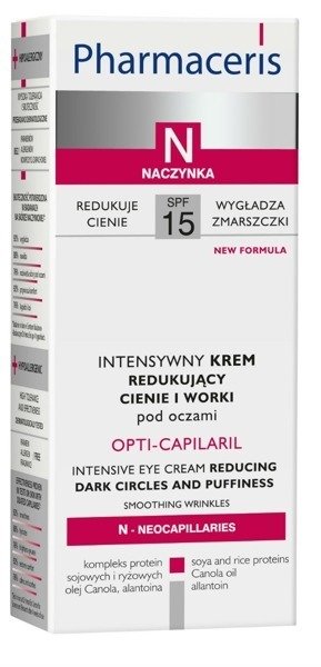 Pharmaceris N Opti Capilaril Krem Redukujący Cienie i Worki pod Oczami do Cery Naczynkowej 15ml