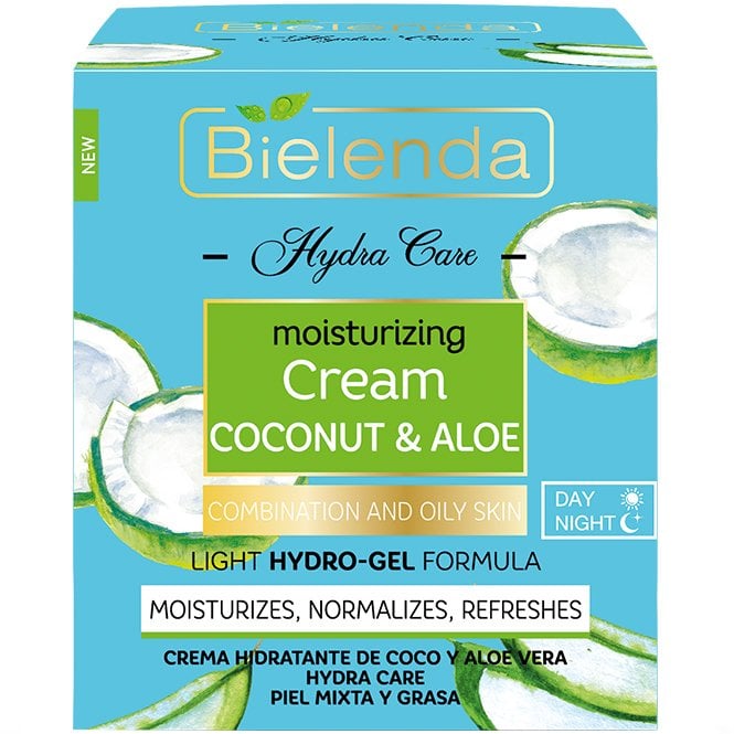 Bielenda Hydra Care Nawilżający Krem na Dzień i na Noc z Kokosem i Aloesem do Suchej Cery 50ml