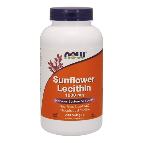 Now Foods Sunflower Lecithin 1200mg Lecytyna z Nasion Słonecznika 200 Kapsułek