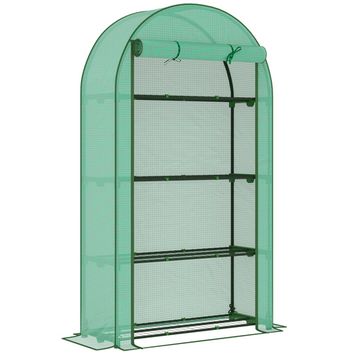 Outsunny Four Shelf Mini Greenhouse - Green