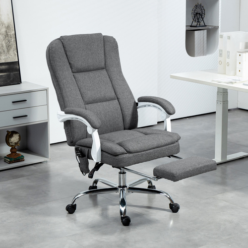 HOMCOM Six-Point Office Massage Chair, with Heat - Grey