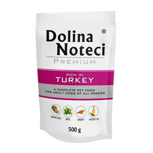 Dolina Noteci Premium Wet Food with Turkey for Adult Dogs of All Breeds 500g