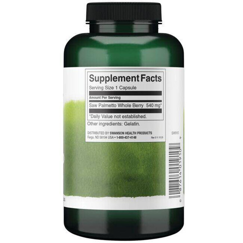 Swanson Saw Palmetto 540mg for Men's Health 250 Capsules