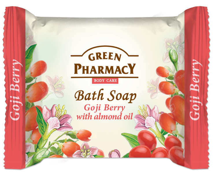 Green Pharmacy Bath Bar Soap with Goji Berry Extract and Almond Oil 100g