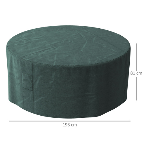 Outsunny Garden Patio Large Furniture Set Round Cover 600D Oxford Waterproof, Ф193 x 80H cm, Green