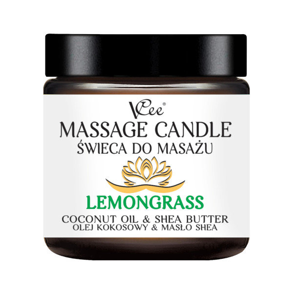 VCee Massage Candle Lemongrass Scent with Coconut Oil and Shea Butter 80g