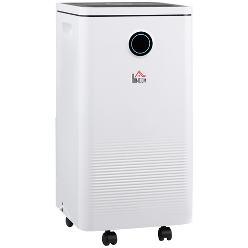 HOMCOM 10L/Day Dehumidifier with WiFi Smart App Control, 2.5L Water Tank, Digital Display, Sleep Mode, 24H Timer, Laundry Clothes Drying, for Home and Large Room Basement