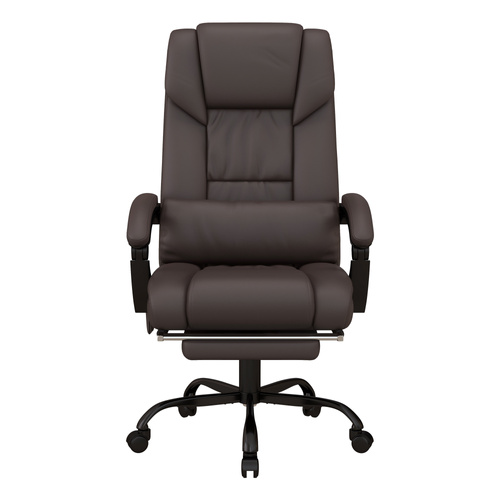 Vinsetto 6-Point Massage Office Chair, PU Leather Desk Chair with Adjustable Height and Footrest for Home Office, Brown