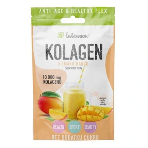Intenson Kolagen o Smaku Mango z Kwasem Hialuronowym i Witaminą C w Proszku 10.9g
