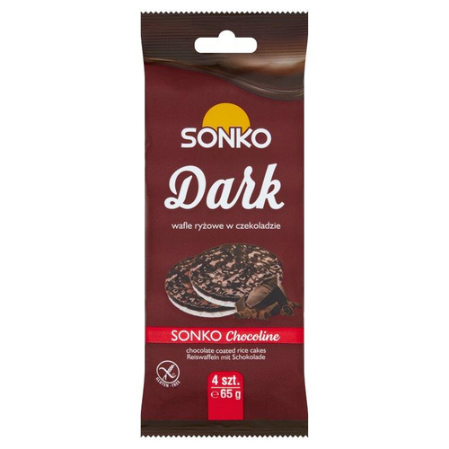 Sonko Wafle Ryżowe w Intensywnej Ciemnej Czekoladzie 65g