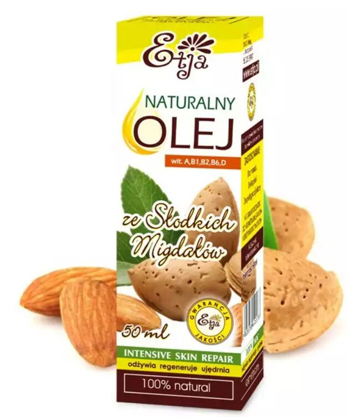 Etja Naturalny Olejek ze Słodkich Migdałów Tłoczony na Zimno dla Skóry Suchej Dojrzałej 50ml
