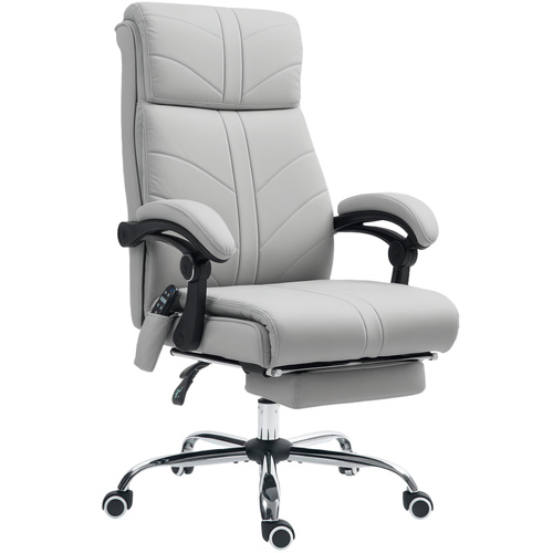Vinsetto Faux Leather Massage Office Chair - Light Grey