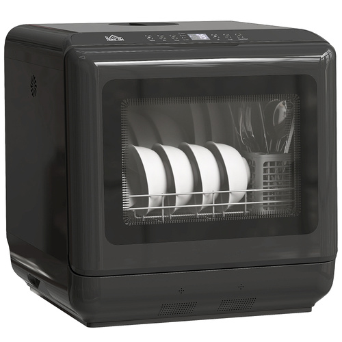 HOMCOM 6L Five-Mode Tabletop Dishwasher - Black