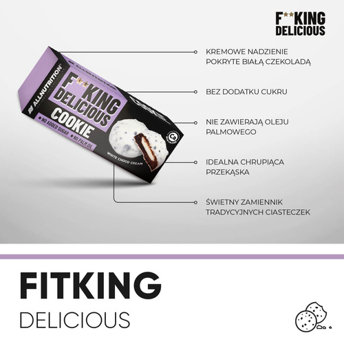 Allnutrition Fitking Delicious Cookie Kakaowe Ciasteczka bez dodatku cukru 128g
