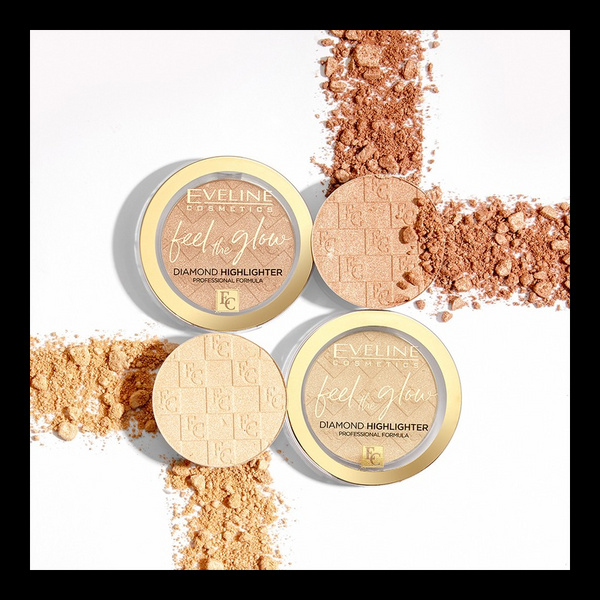 Eveline Feel the Glow Vegan Velvet Face Diamond Highlighter in Stone 01 Sparkle 5g