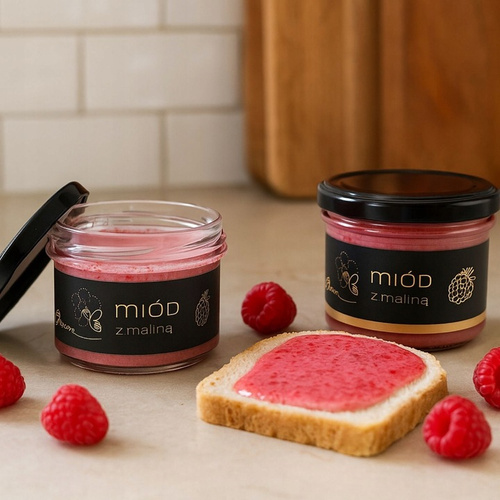 Bona Multiflower Honey with Raspberry Natural Delicious Flavor 245g