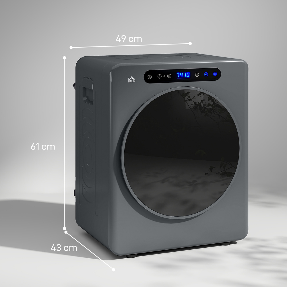 HOMCOM 4kg Compact 40-60℃ Tumble Dryer - Grey