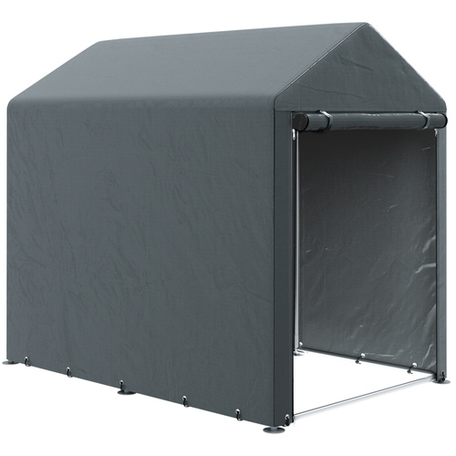 Outsunny 179 x 120cm Temporary Garden Shed, with Weather-resistant Plastic Cover and Accessories - Dark Grey