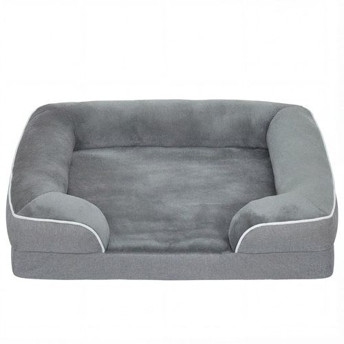 PawHut Dog Sofa Bed, Washable Pet Bed with Removable Cover and Non-Slip Bottom for Cats and Small Dogs, Grey