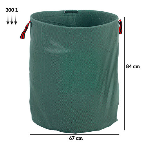 Outsunny Garden Waste Bags, 300L x 3 Heavy Duty Garden Bags, Foldable and Reusable Waste Sacks with Handles for Loading Leaf, Trash, Debris, Green
