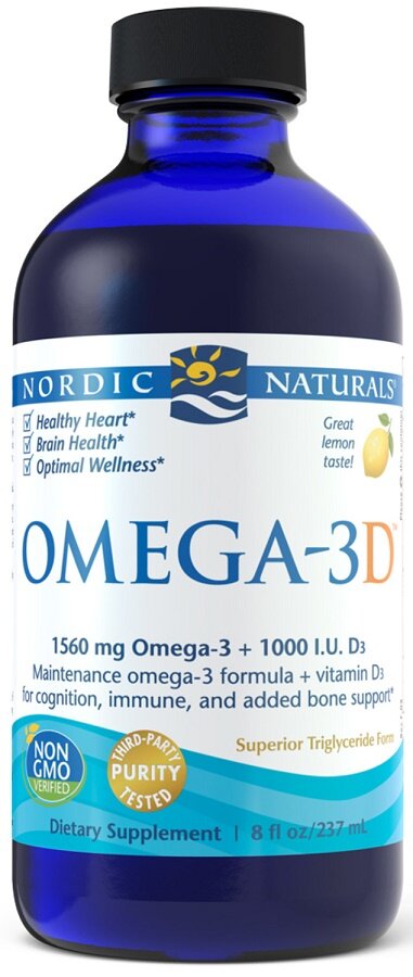 Omega-3D, 1560mg Lemon - 237 ml.