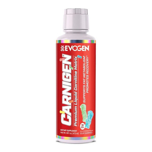 Evogen Carnigen Liquid L-Karnityna w Płynie na Metabolizm Tłuszczów Kwaśne Żelki 473ml