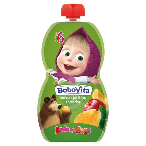 BoboVita Mus Morele z Jabłkiem i Gruszką po 6 Miesiącu bez Dodatku Cukru 100g