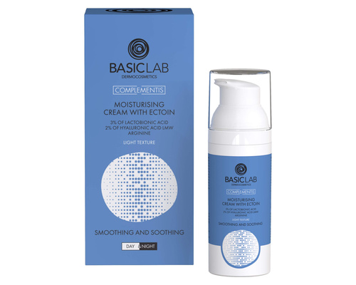 BasicLab Complementis Moisturizing Cream with Ectoine Light Consistency Smoothing and Soothing for Day and Night 50ml
